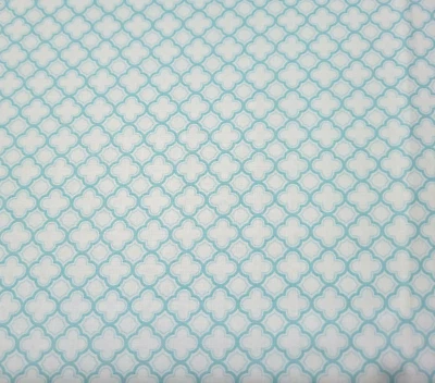 Sorbets BTY Quilting Treasures Aqua Blue Lattice White - Image 1 of 3
