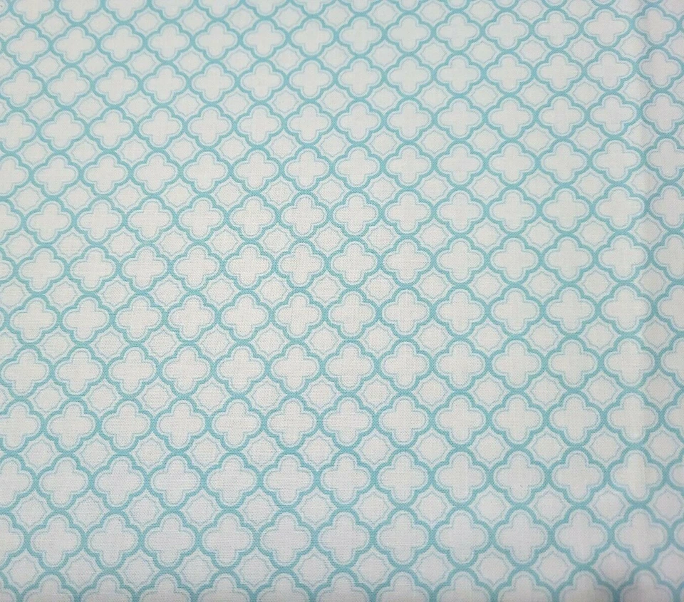 Sorbets BTY Quilting Treasures Aqua Blue Lattice White - Image 1 of 3