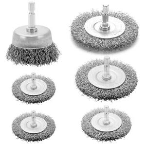 Wire Brush for Drill Set 6 Pcs, Wire Wheel for Drill with 1/4 Inch Hex Shank, - Picture 1 of 6