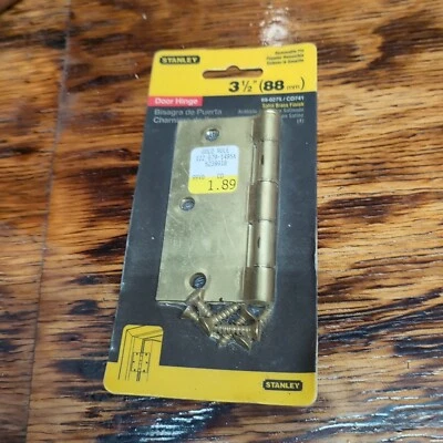 Vintage 2001 Stanley Square Corner 3-1/2" Door Hinge (69-0275) Nos 1 Hinge - Image 1 of 4