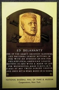 Ed Delahanty Gold Baseball Hall of Fame Plaque Postcard - Picture 1 of 2