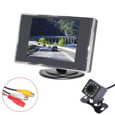 3.5 Inch LCD Color Auto Backup Monitor Night Vision Car Rear View Camera Kits - Image 1 of 4