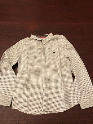 Catimini Boys Shirt Size 6, Colors White with Navy design - Image 1 of 4