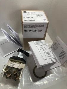 ALLEN BRADLEY 800T-H17A SELECTOR SWITCH 2-POS. MAIN. BLACK KNOB LEVER 1NO/ SER T - Picture 1 of 4