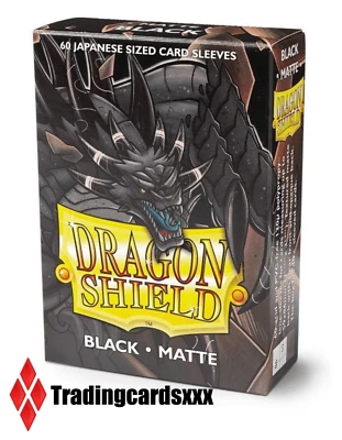 ♦Yu-Gi-Oh!♦ 60 Protèges Cartes/Sleeves SMALL Dragon Shield Matte - Black (Noir)