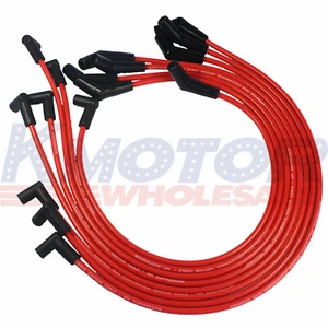 HEI Red Spiral Core Spark Plug Wires 45 Degree End For 396-427-454-502 BBC Chevy - Picture 1 of 9