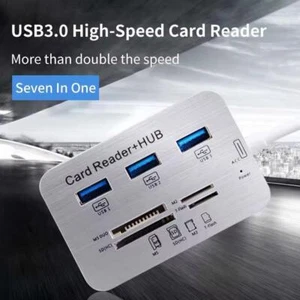 All-in-one USB 3.0 HUB Card Reader Combo TF Memory Reader Card S3G5 I8K2 - Photo 1/14