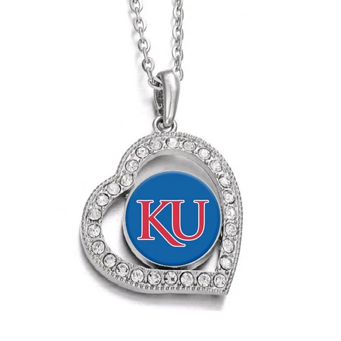 Kansas Jayhawks Womens Sterling Silver Link Chain Necklace With Pendant D19 Cover
