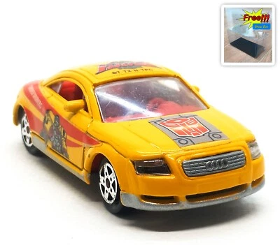 Majorette Audi TT Convertible Transformer Cartoon Yellow 1:53 (3") no Package - Image 1 of 4