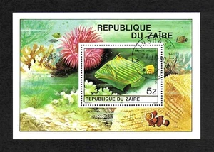 Zaire 1980 Tropical Fishes miniature sheet (SG MS1025) used - Picture 1 of 1