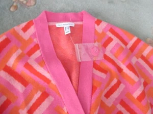 Isaac Mizrahi Patchwork Jacquard Summer Cardigan XS A396844 Runs Large - Picture 1 of 5