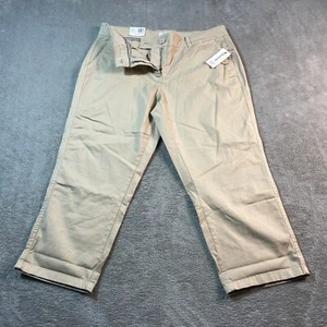 Neu mit Etikett Crown & Ivy Charlotte kurze Damenhose 10 Petite Khaki Freizeit Outdoor - Bild 1 von 17