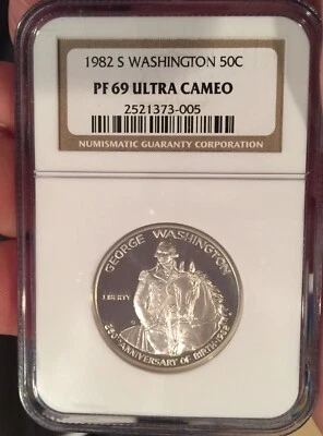 1982 S Washington Proof Silver Commemorative Half Dollar NGC PF69 UC "Beautiful" - Image 1 of 4