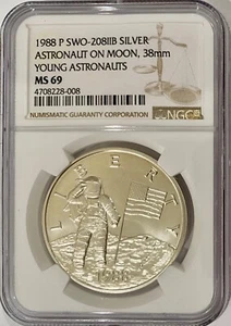 1988-P SWO-208IIB Silver Young Astronauts NGC MS-69 - Picture 1 of 4