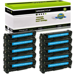 10× CB541A Toner Fits For HP 125A LaserJet CP1210 CP1215 CP1515n CP1518 CP1518ni - Photo 1/24