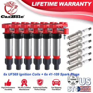 Paquete de 6 bobinas de encendido y bujías de iridio para Buick Chevrolet Cadillac V6 3,6 L - Imagen 1 de 12
