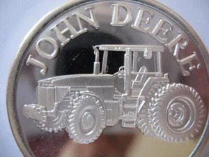 1-OZ  RARE JOHN DEERE TRACTOR MODEL 8400 PROOF .999  SILVER COIN + GOLD - Picture 1 of 9