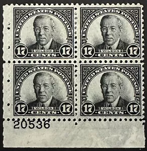 US 17 Cents #697 plate block Of 4 WILSON 1931 Black Mint Hinged OG - Picture 1 of 1
