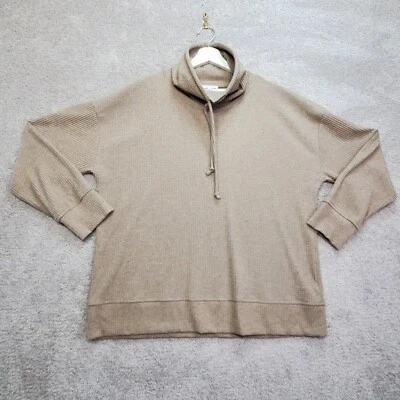 Haven Well Within Top Womens XL Tan Ribbed Minimalist NormCore Active Athleisure - Image 1 of 4