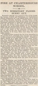 1918 Fire At Charterhouse School Godalming Verites Dormitory Burnt Out - Picture 1 of 1