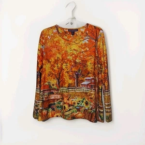 Para Mujer Gloria Vanderbilt Otoño Informal Manga Larga L Top Nuevo Bling 46x25  - Imagen 1 de 4