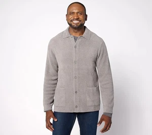 Cardigan Barefoot Dreams ultra leggero con bottoni spiaggia roccia XL nuovo - Foto 1 di 2