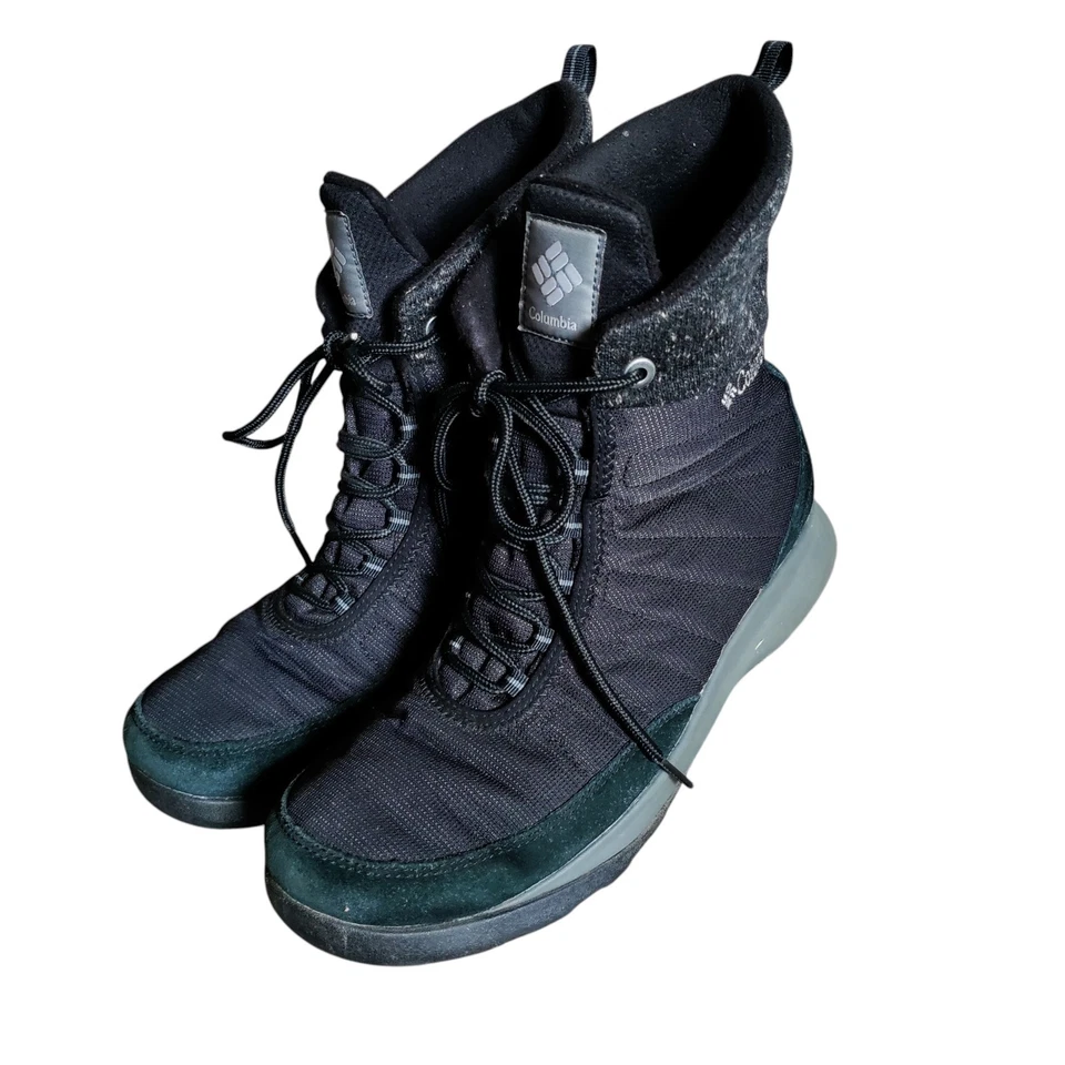 Columbia Nikiski Botas de Nieve Negras Para Mujer 9.5 Con Cordones BL0387-010 Invierno Foto 1 de 4