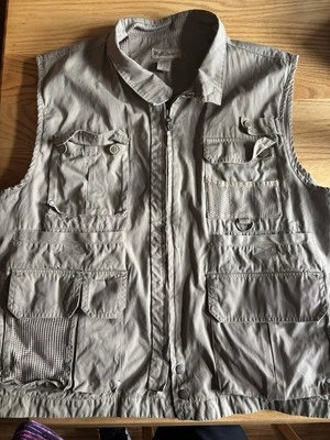 Chaleco deportivo de pesca al aire libre caza con volantes tallado XL bronceado carga caqui Foto 1 de 4