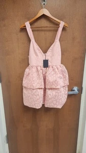 Revolve NBD Women's Sz. M Rita Mini Ruffle Leopard Print Dress in Blush NWT - Picture 1 of 7