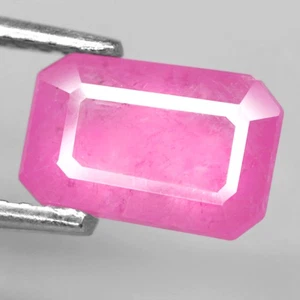 2,36 quilates Piedra preciosa natural rubí rosa corte esmeralda normal calentada Tanzania encantador - Imagen 1 de 7