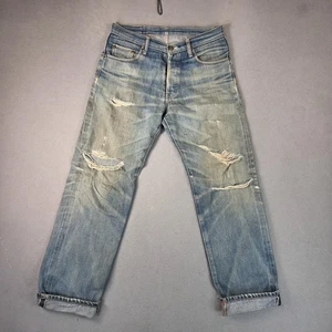 VTG Levi's 501XX Jeans Mens 30x30 Selvedge Buckle Back Thrashed USA Tag 31x32 - Picture 1 of 13