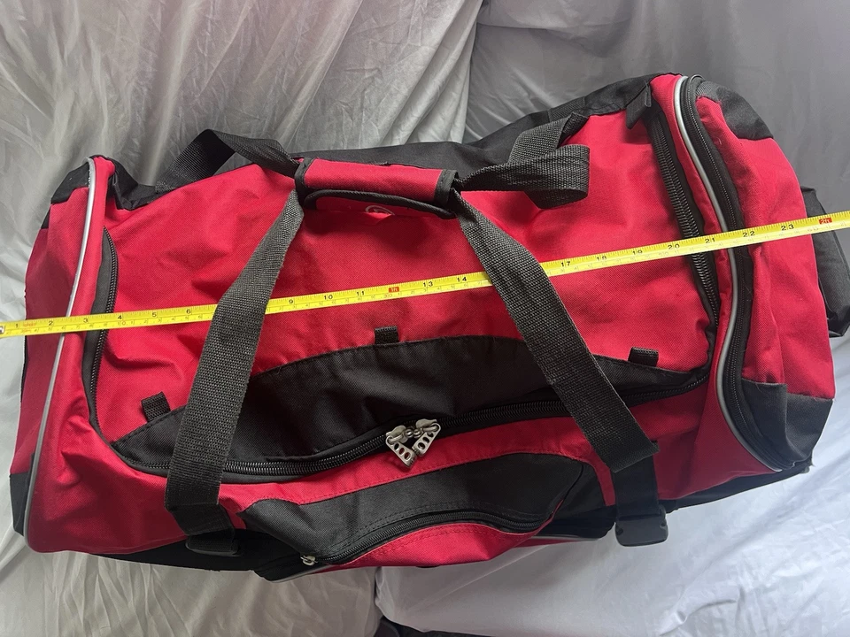 Bolsa de viaje a cuadros Protégé Rolling Gym L roja negra ruedas mango ajustable Foto 1 de 4