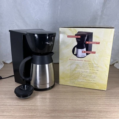 Starbucks Barista Quattro Cafetera Térmica 4 Tazas Acero Inoxidable Jarra Negra Foto 1 de 4