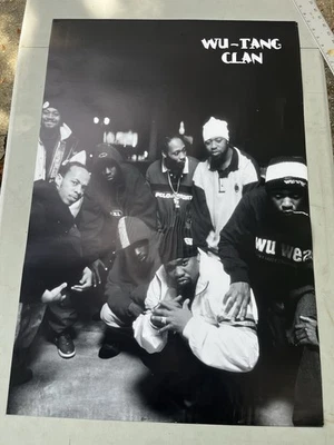 Wu-Tang Clan Poster Hip Hop Rap Black White Photo 36x24 - Image 1 of 4