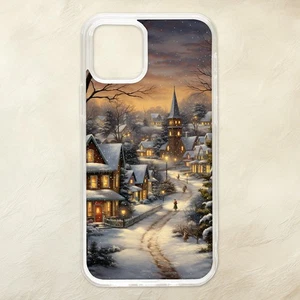 Evening Christmas Village Vintage Style Phone Case iPhone Samsung Motorola Pixel - Picture 1 of 1
