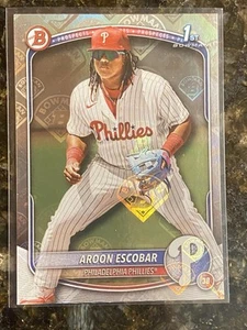 2025 Bowman Aroon Escobar 1° Retro Logo Foil SSP #BP-65 Phillies - Foto 1 di 10