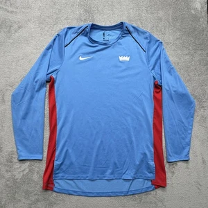 Sacramento Kings Shirt Mens XL Blue Red NBA Basketball Long Sleeve Nike Dri Fit - Picture 1 of 7