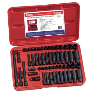 Genius Tools 55 Piece 1/4" Dr. Metric & SAE Impact Socket Set - TF-255MS - Picture 1 of 9