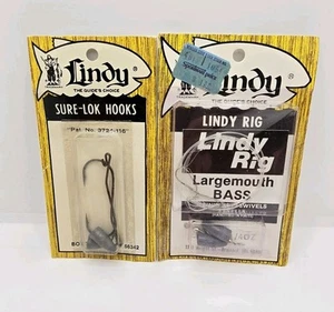 Vintage Lindy The Guide's Choice Lindy Largemouth Bass Rig & Sure-Lok Hooks - Picture 1 of 2