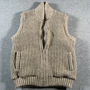 Tundra Vest Mens Large Beige Wool Sherpa Lined Full Zip Canada Outdoor Warm - Picture 1 of 10