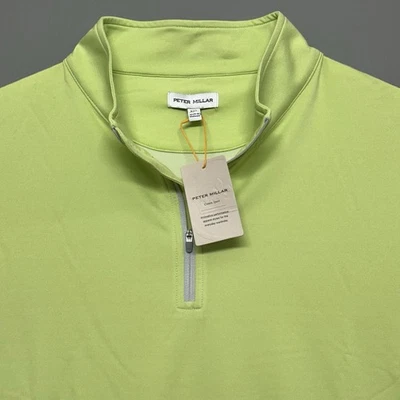 Top de golf Peter Millar Perth Melange 1/4 cuarto cremallera rendimiento para hombre XXL amarillo Foto 1 de 4