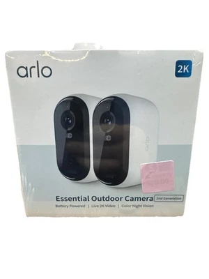 Arlo Essential 安全摄像头 2K | 户外室内 | 第 2 代 2 包 — 第 1/3 张图片