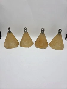 4 antike Braunglas Schirm Rauch Glocken Wandlampen für Wandleuchte ART DECO - Bild 1 von 19