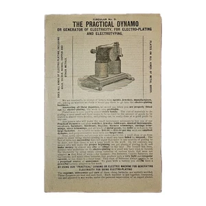 1890er Jahre Praktischer Dynamo Galvanik Flyer W.P. Harrison & Co. Ohio - Bild 1 von 3