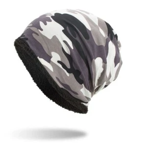 Beanie Camouflage Mütze Weiss Kappe Hut Schnee Armee Cap - Picture 1 of 2