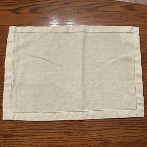 POTTERY BARN 100% Linen Tan/Beige/Sand Color 20 x 14 PLACEMAT Set of Six - Picture 1 of 8