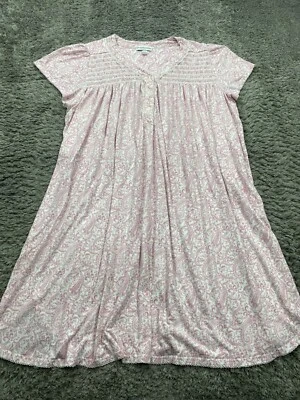 Vestido pijama Miss Elaine camisola feminina XL rosa paisley blusa casa de campo - Imagem 1 de 4