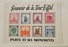 Tour Eiffel Paris et ses monuments timbre Cendrillon carte postale inutilisée