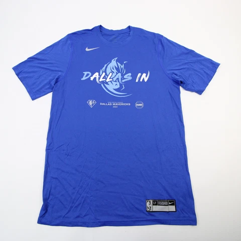 Dallas Mavericks Nike Dri-Fit Short Sleeve Shirt Men's Blue New Cover