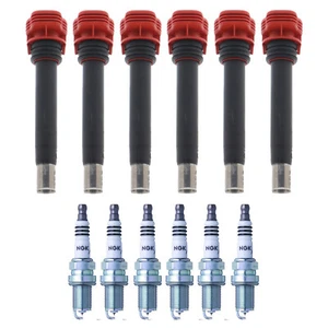 Bosch 6 Ignition Coil NGK 6 Ruthenium HX Spark Plug Kit For A4 Q5 S5 Cayenne V6 - Picture 1 of 1